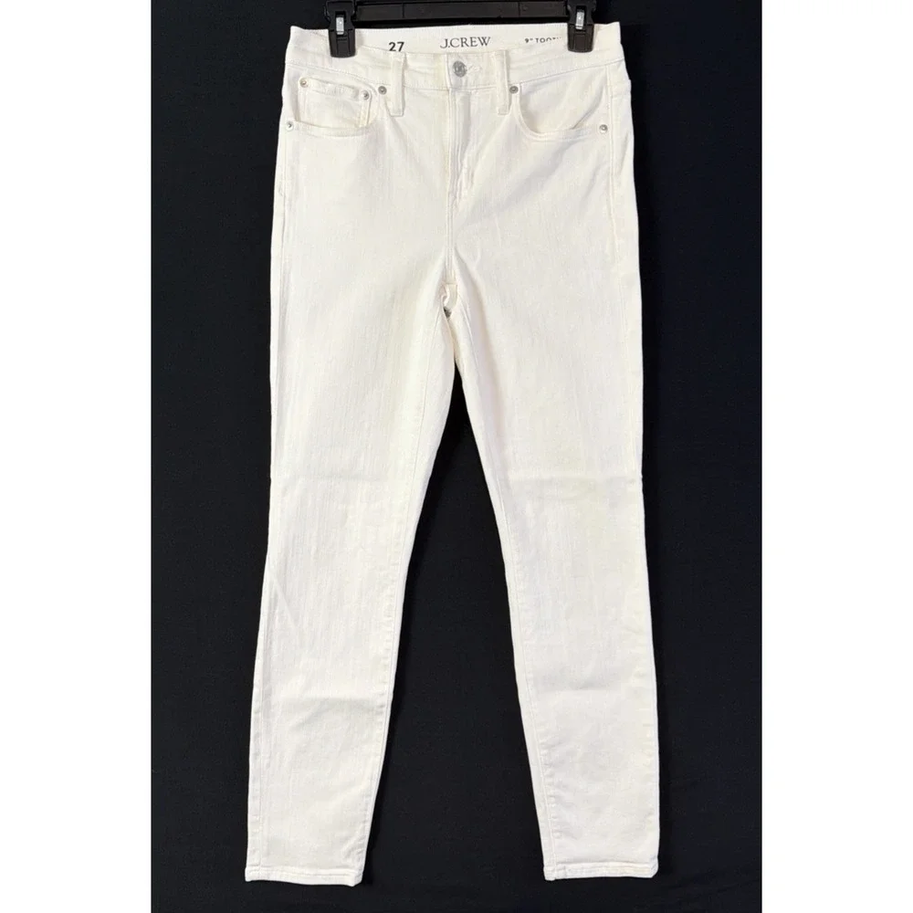 J CREW Skinny Jeans Women 27 LOT OF 3 - 1)Black 1)Blue 1)White 9" Rise Toothpick - Picture 7 of 16